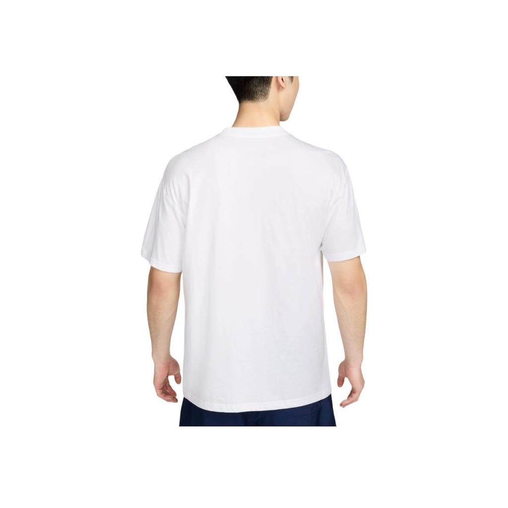 Nike Solid Color Fashion Comfortable Round Neck Casual Pullover Sports Short Sleeve T-Shirt With Drop Shoulder Men Tops White FV3752-100