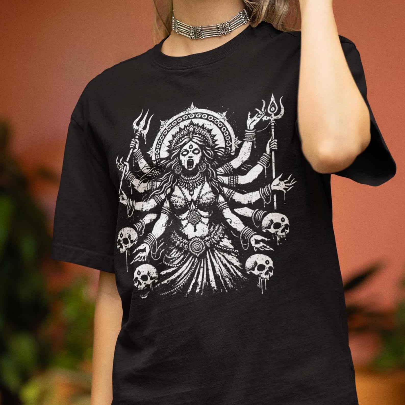 Hindu Goddess Kali T-Shirt Spiritual Lovers Gift, Divine Femenine Tee, Occult Mythology Shirt, Dark Goddess Apparel, Hindu Deity Top S