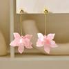 White Resin Flower New Drop Earrings For Women Fashion Temperament Drop Earrings Artistic Temperament Light Luxury Jewelry