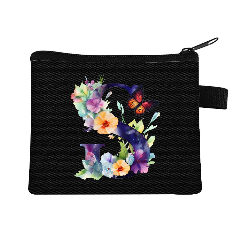 Letter Printed Children'S Change Bag Student Polyester Card Bag Simple Coin Storage Bag Portable Card Bag