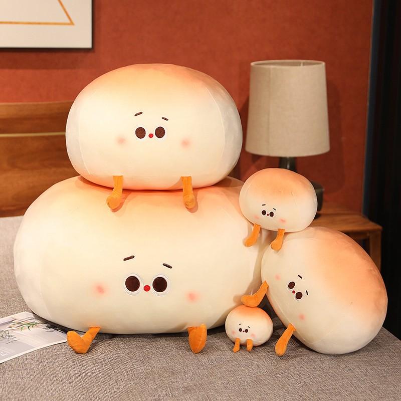 Plush Toys Full Stuffed Food Bread Peluche Lifelike Steamed Bun Super Soft Pillow Cushion Baby Christmas Holiday Gifts