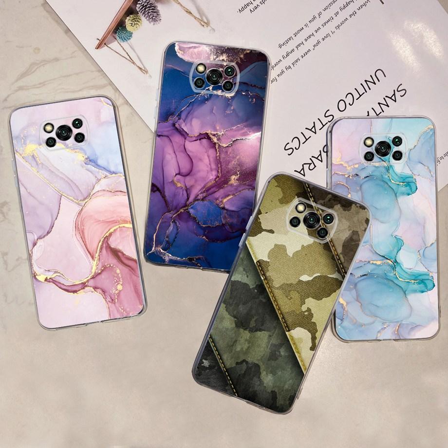 For Xiaomi Poco X3 Pro PocoX3 Case Soft Silicone Clear TPU Capa Fashion Latter Cartoon Cute Pattern For Xiomi Poco X3Pro x 3 Bag