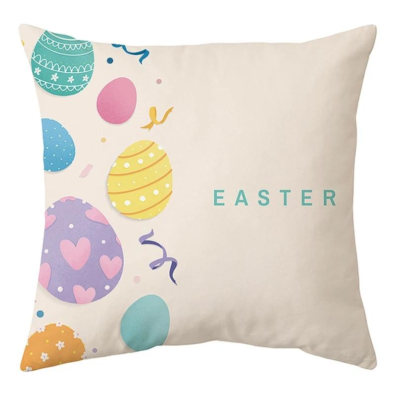 Happy Easter Decoration For Home  Rabbit Eggs Pillowcase Bunny   Supplies Party Favor Gifts 45*45cm
