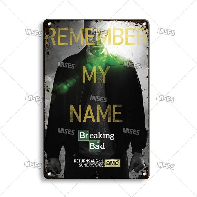 Breaking Bad Classic TV Show Metal Plate Retro Metal Poster for Bar Club Home Studio Wall Decor MISES Vintage Tin Sign