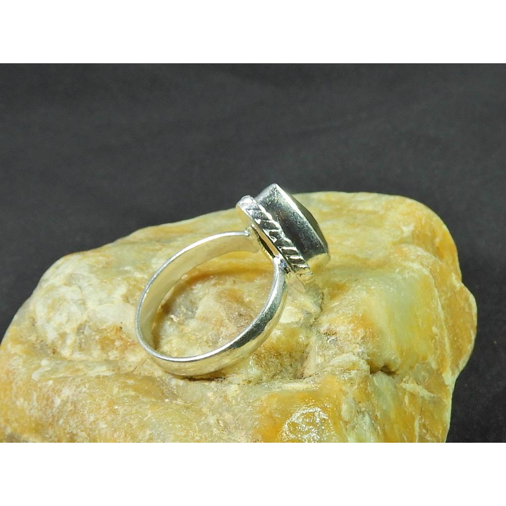 Natural Labradorite 925 Sterling Silver Pear Handmade Vintage Ring US-6.5 MK-59