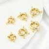 2PCs Copper Spring Ring Clasps Real Gold Color Round Metal Charms DIY Making Necklace Bracelets Jewelry,22x17mm 19x15mm 17x13mm