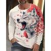 Men's Long Sleeves T-Shirts Animal Wolf Pattern 3D Print Top Tees Summer New Fashion Oversized Unisex T Shirt Men Clothing