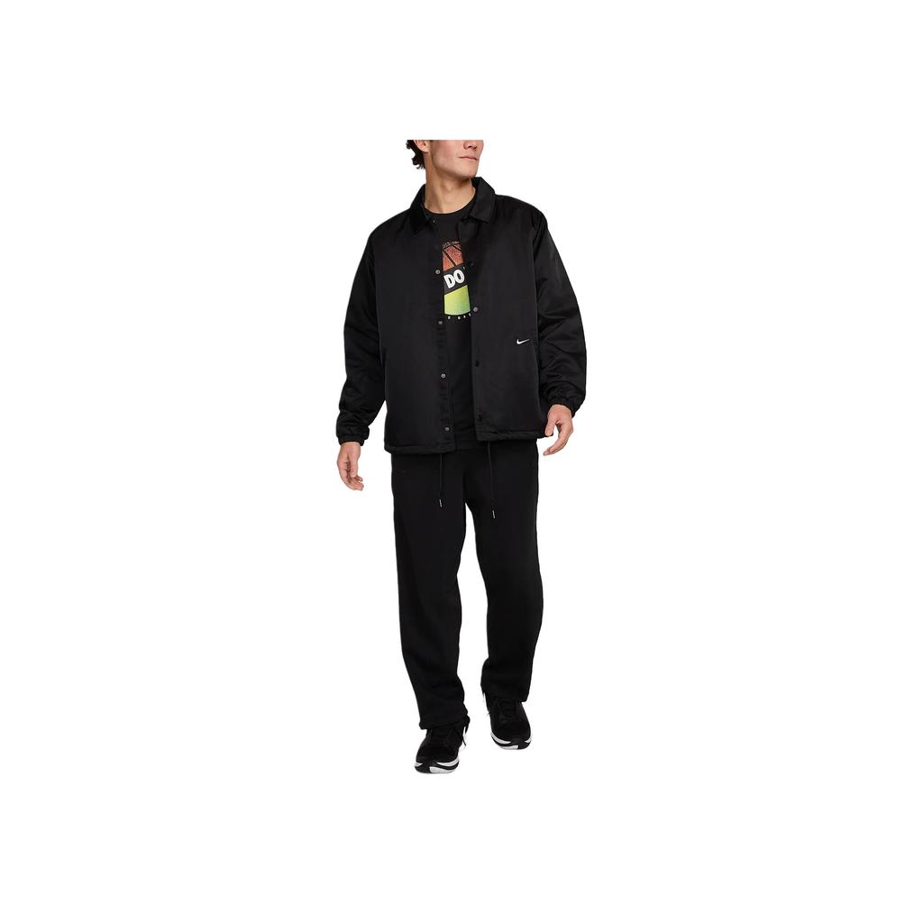 Nike Loose Fit Long Sleeve Cotton Jacket With Print Men Jackets Black HJ3876-010