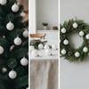24 Pieces Plastic Christmas Ornament with Metal Cap Paintable Ornaments Bulk
