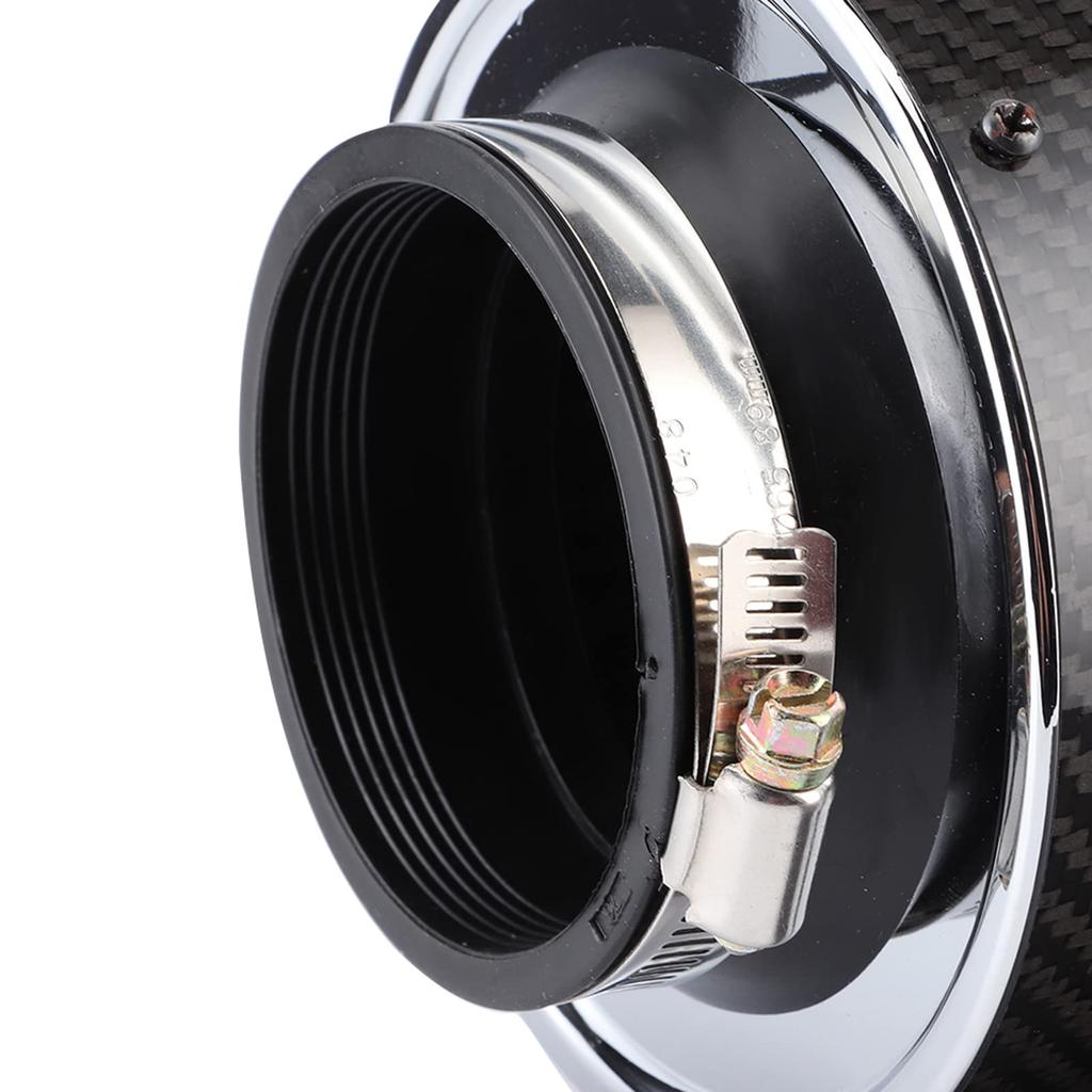 Carbon Fiber Air Filter 76mm Automotive Carbon Fiber Texture Air Filter Filtering Area (M)