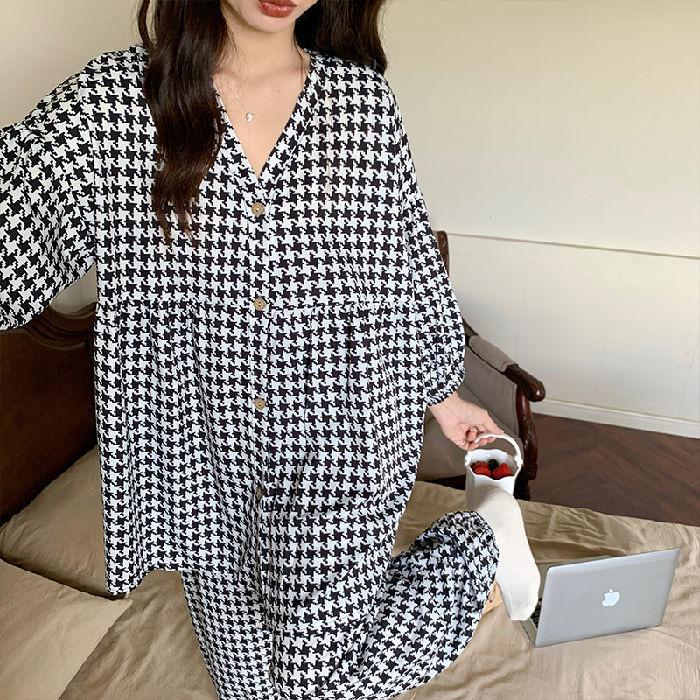 

100% вискоза с цветочным принтом, женская пижама в стиле кимоно, свободный тонкий V-образный вырез, рукава три четверти, 2 предмета, одежда для сна, свободная домашняя одежда XXL