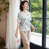 Paosite New Chinese Style Mother's Summer Two-Piece Outfit