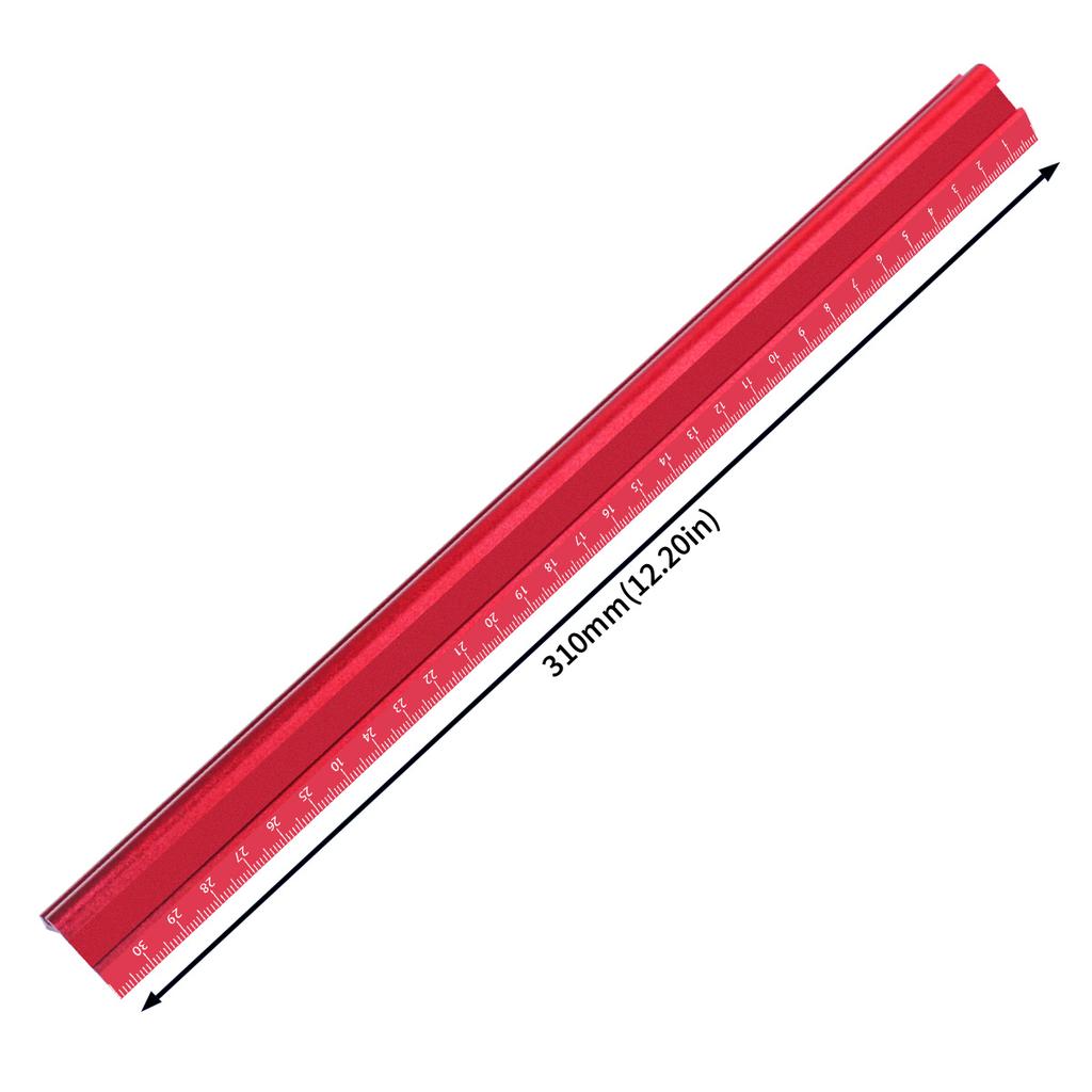 Precision Metric & Imperial Marking V-Ruler,Carpentry Paint Line Ruler - Woodworking Parallel/Vertical Line Scribe Marking Gauge
