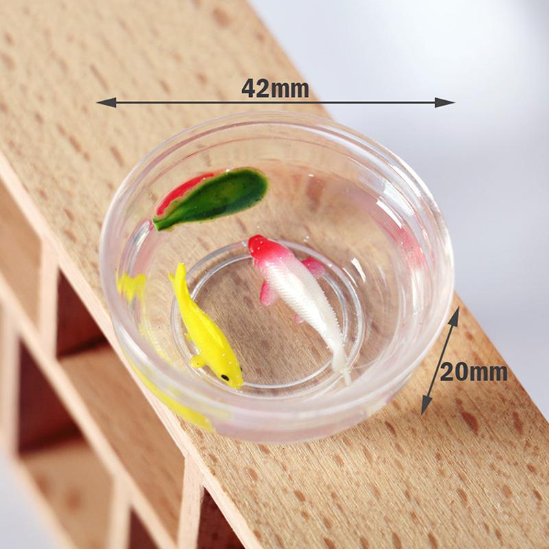 Mini Fish Tank DIY Resin Transparent Goldfish Tanks Handmade Miniature Decor