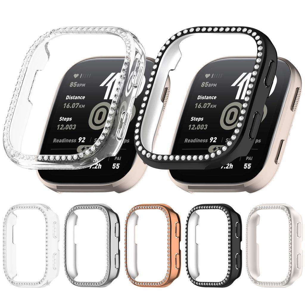 Für Huami Amazfit Bip 6 (A2435) Transparente Uhrenhülle Strass Dekoratives Hohldesign PC Uhrenabdeckung