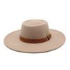 Solid Color Wool 9.5Cm Brim Men'S And Women'S Warm Outdoor Elliptical Concave Convex Torus Top Hat