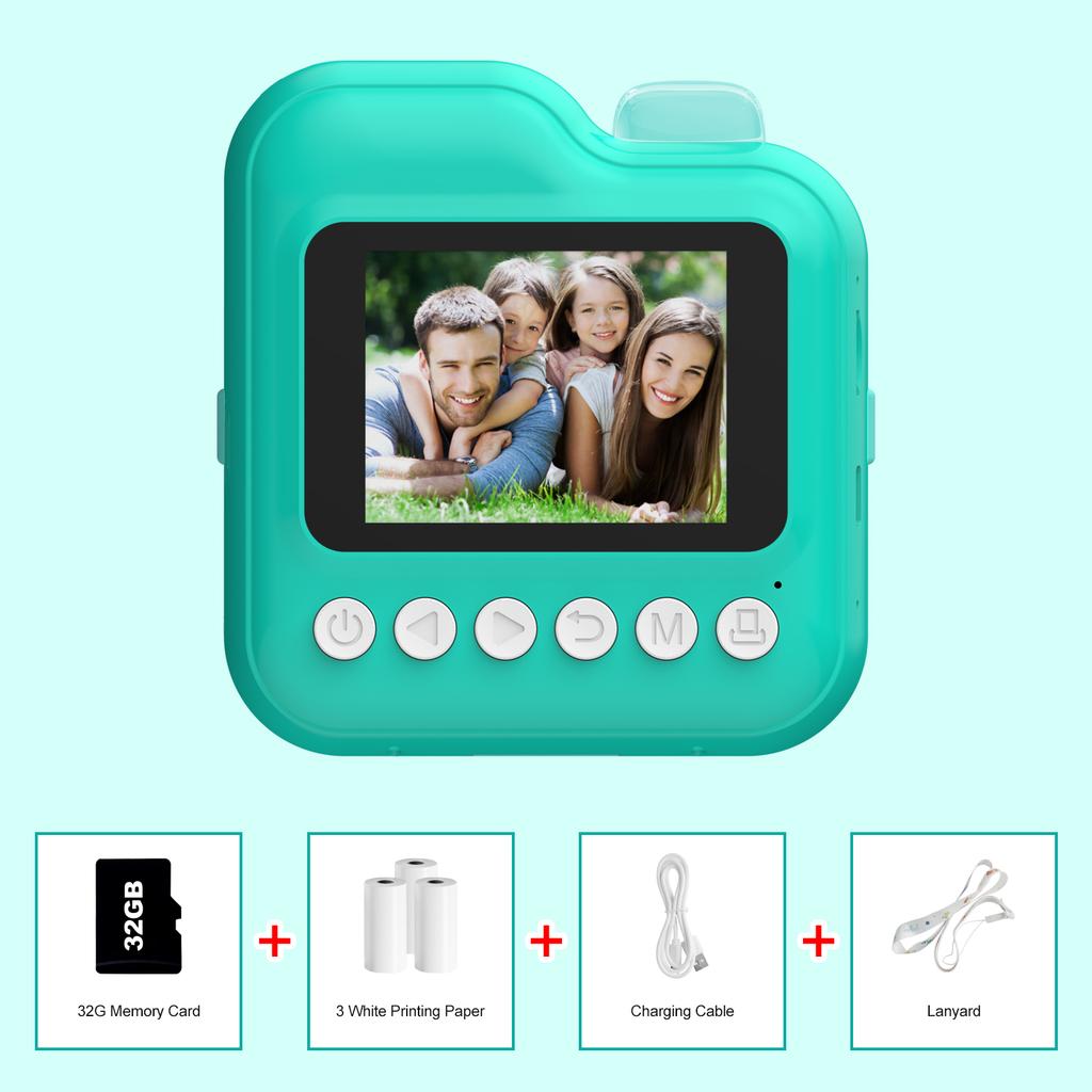 Children Camera Mini Instant Print Digital Camera 32G Memory Card Printing Paper Kids Video Educational Toys For Boys Girls