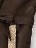2024 Women's Winter Shearling Coat - European & American Style with Waist-Slimming Lace-Up