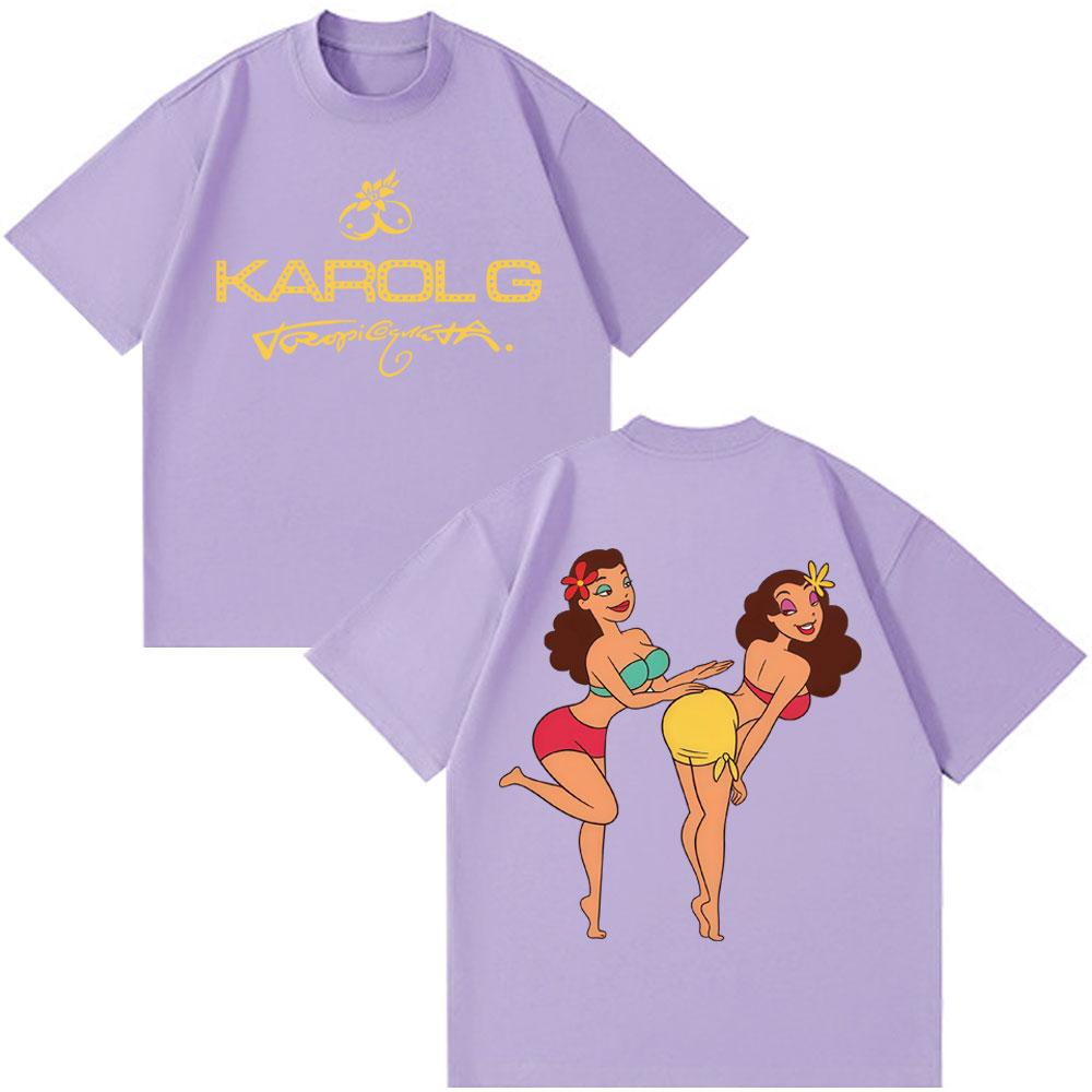 KAROL G 2025 New Album Tropicoqueta T Shirt Fashion 100% Cotton T Shirts Casual Oversized Cotton Tee Shirt Streetwear