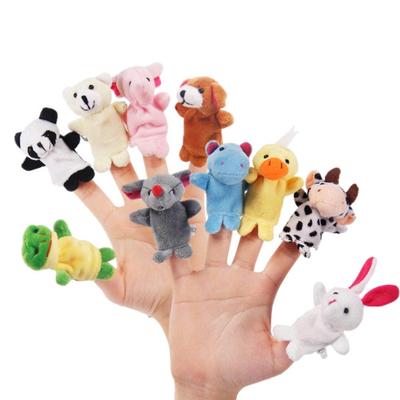 10Pcs Finger Puppets Plush Animal Hand Puppets Set Cute Finger Stuffed Toy Dolls Story Time Props for Kids