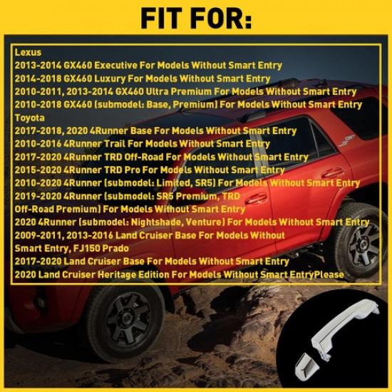 For Toyota 4Runner Exterior Door Handle REAR, Driver PASSEGER Side (2010 - )