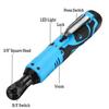 18V 100N.m Rechargeable Cordless Electric Wrench Right Angle Wrench with 2 Battery Charger Kit Ratchet Wrench Repair Tool