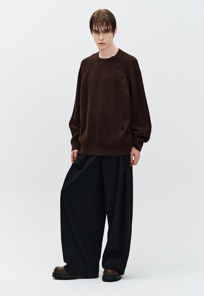 ZIOSONGZIO Semblance Ribbed Crewneck Knit Brown Zh5Kt836Br