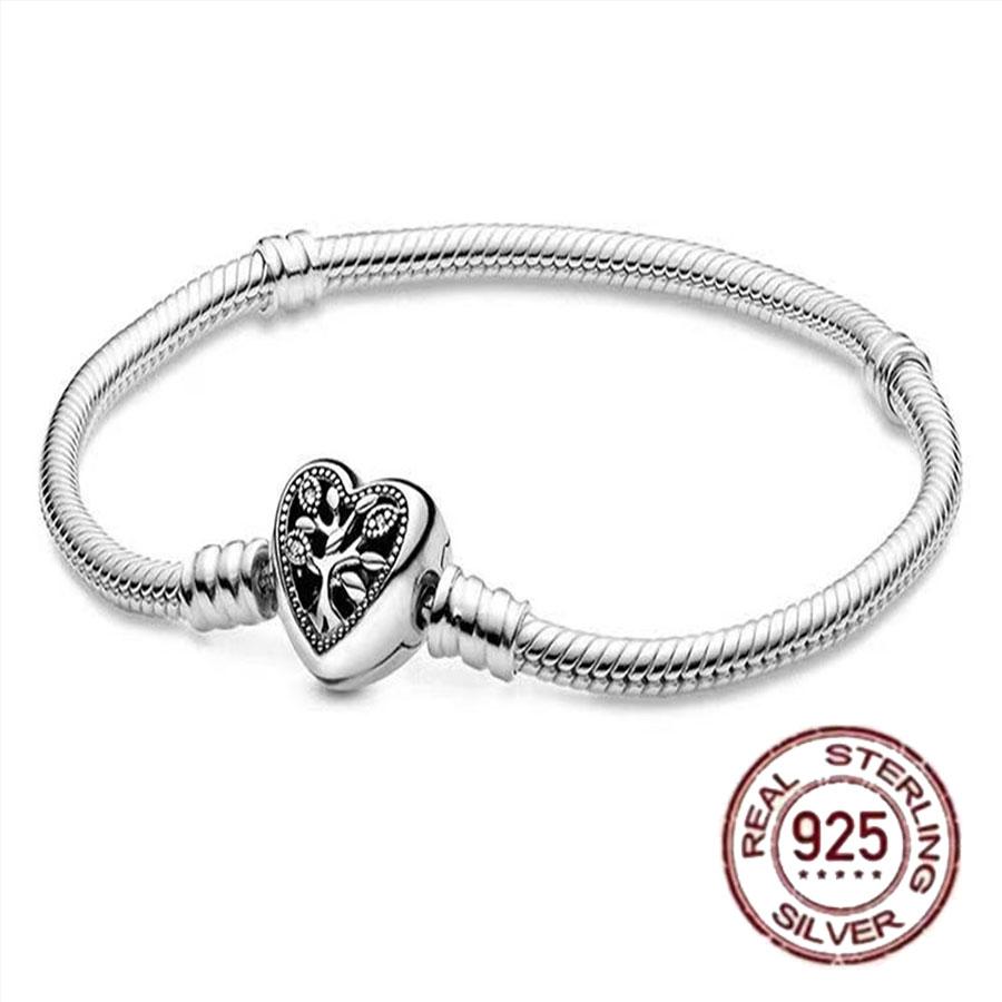 Best-selling 925 Sterling Silver Heart-shaped Crown Snake Bone Chain, Perfect for the Original DlY Bracelet! Ladies' Birthday Fa