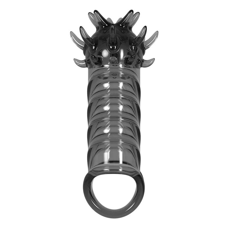 Soft Elastic Penis Extension Sleeve Delayed Ejaculation Condoms Cock Extender Increase Dick Sleeves Adult Sex Toys For Men