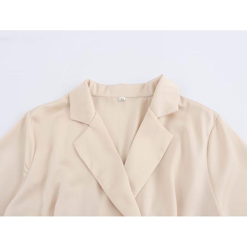 Kaslead New Arrival Women's Clothing Fashion Style Fashion Plus Size French Commute Style Minimalist Suit Collar Long Dress