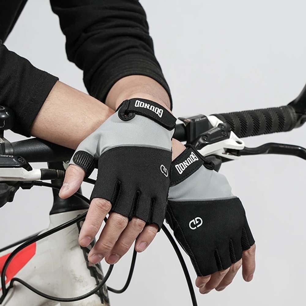 1 Pair Breathable Cycling Gloves Silicone Half Finger Mittens Fitness Gloves  Bodybuilding