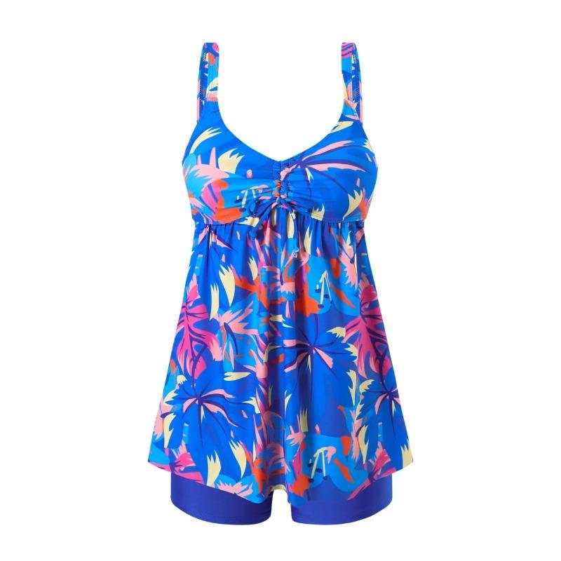 2026 Drawstring Front Tankini Set Women Swimwear Two Pieces Swimsuit Female Bathers Bathing Swimming Swim Suit Beachwear Summer