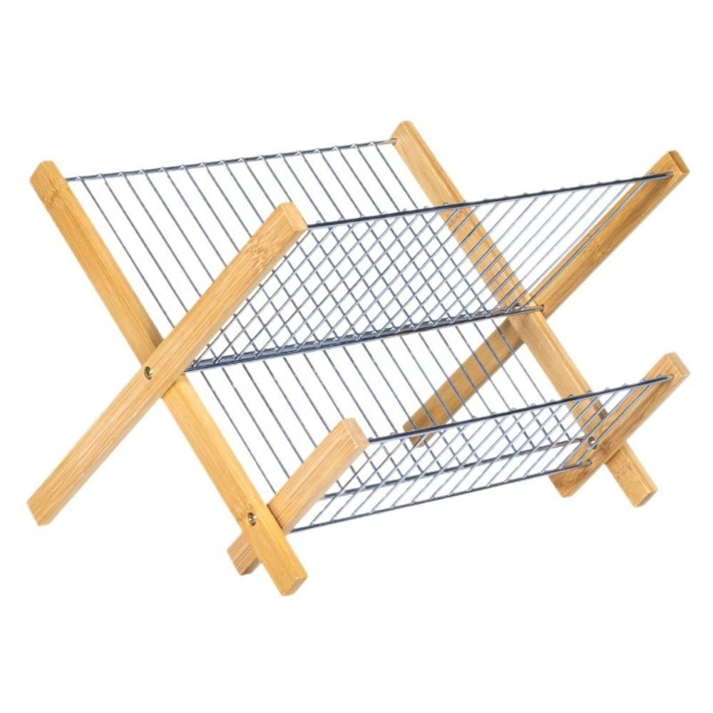 Foldable Bamboo Drain Rack Bamboo Kitchen Storage Organizer New Foldable Dish Rack For Kitchen