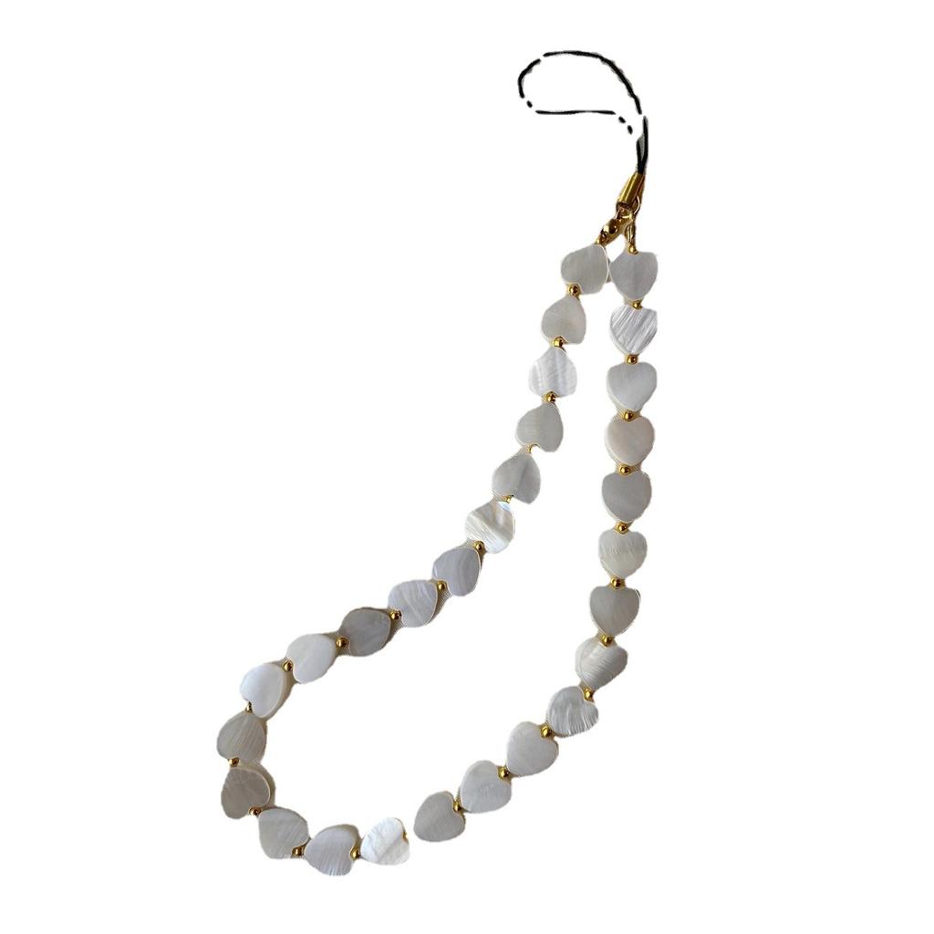 Love Wampum Handykette Schlüsselanhänger Nachahmung Perlenschale Handyanhänger Einfaches und vielseitiges Handyschalenzubehör