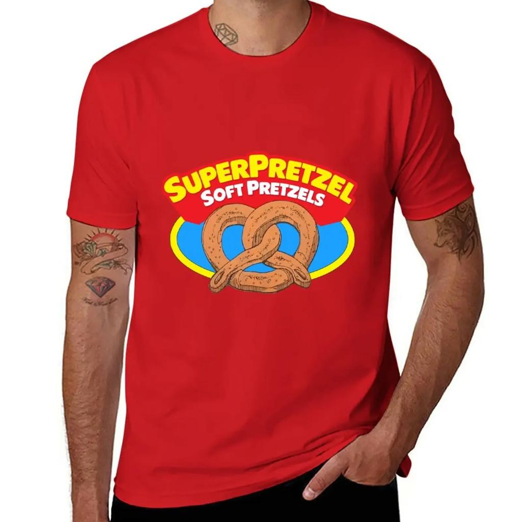 90s Super Pretzel Soft Pretzels Deadstock T-Shirt Cute Clothes Blacks Short Sleeve Tee Men