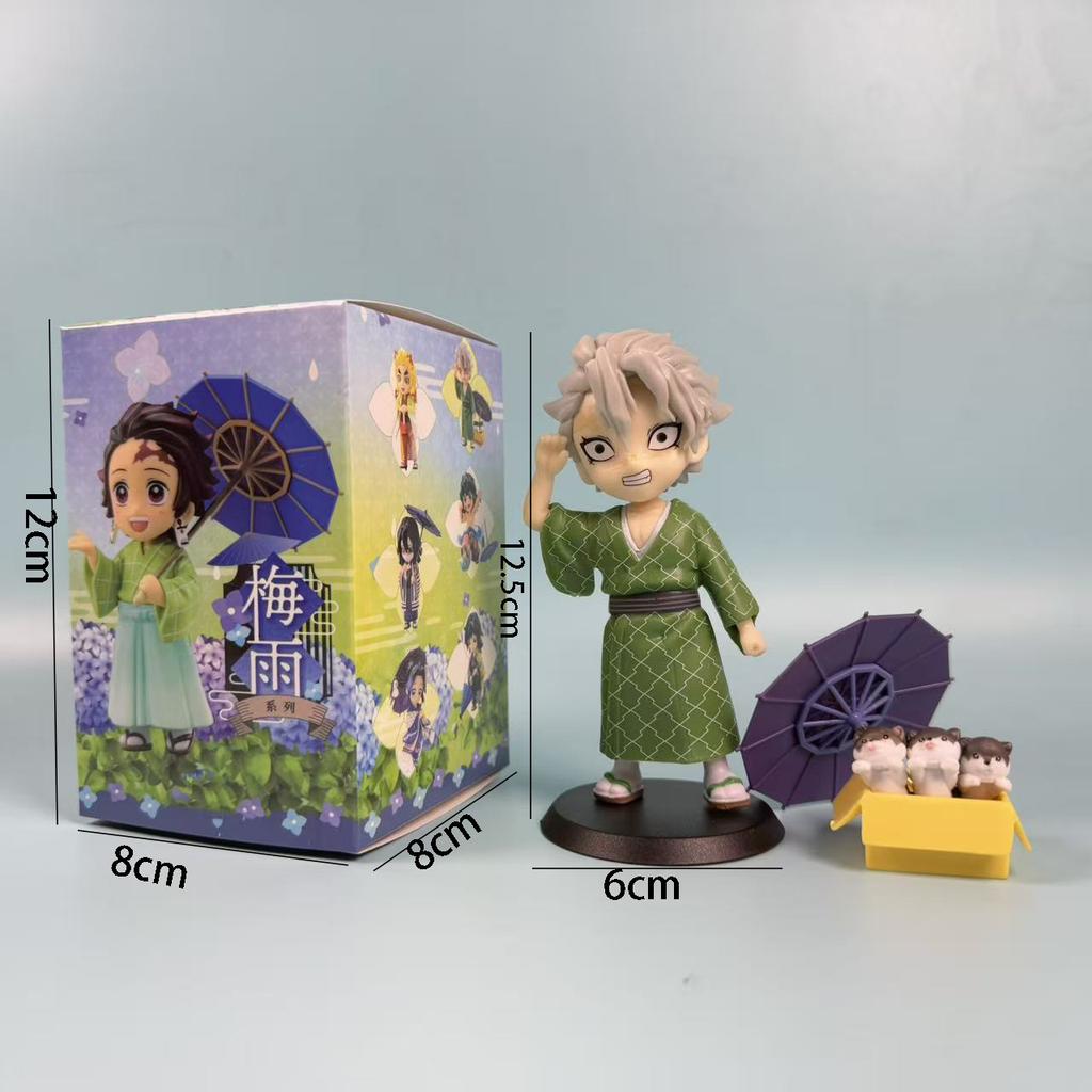 Demon Slayer Series Cute Figure Plum Rain Series Kochou Shinobu Tomioka Giyuu Kanroji Mitsuri Desktop Ornament Collection Gifts