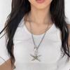 Retro Star Pendant Necklace Unique Necklace Exaggerated Metal Necklace Perfect for Youthful Fashion Enthusiasts