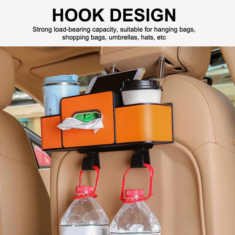 Car Backseat Organizer Multifunction Leather Interior Storage Bag Hanging Seat Back Tissue Water Cup Holder Auto Accessories