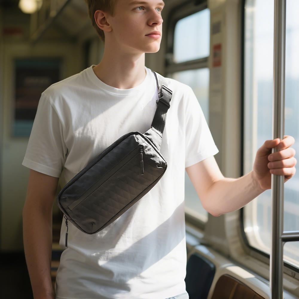 Heroic Knight New Design Waterproof X-Pac Fabric Crossbody Bag For Men Minimalist Fashion Chest Shoulder Pack Lightweight Carry Casual Travel Bag