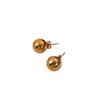 18K Gold Plated Titanium Steel Round Bead Stud Earrings for Girls