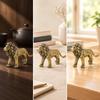 Freestanding Lion Figurine with Detailed Mane VintageInfluenced Golden Intricate