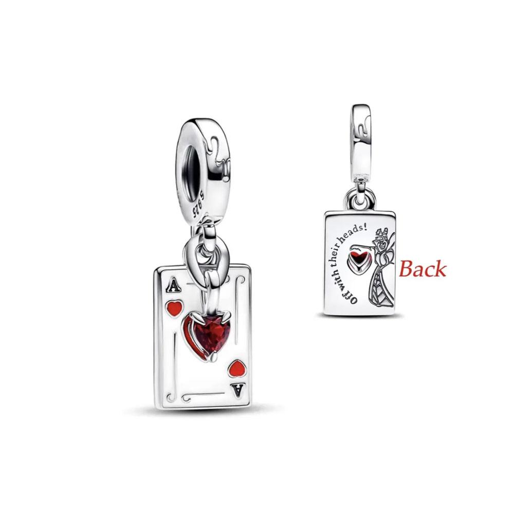 Copper Poker Hearts A Pendant Charms Luminous Pumpkin Beads Fit Diy Pink Bag Bracelet Of Women' Bijou Jewelry