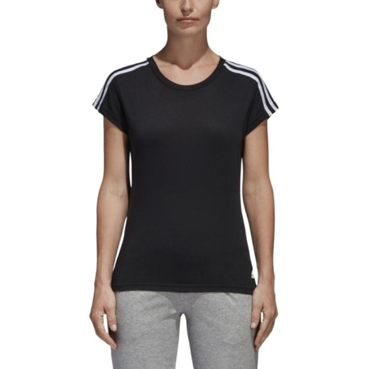 Adidas T Shirts Women's Black Crew Neck Moderate S97183