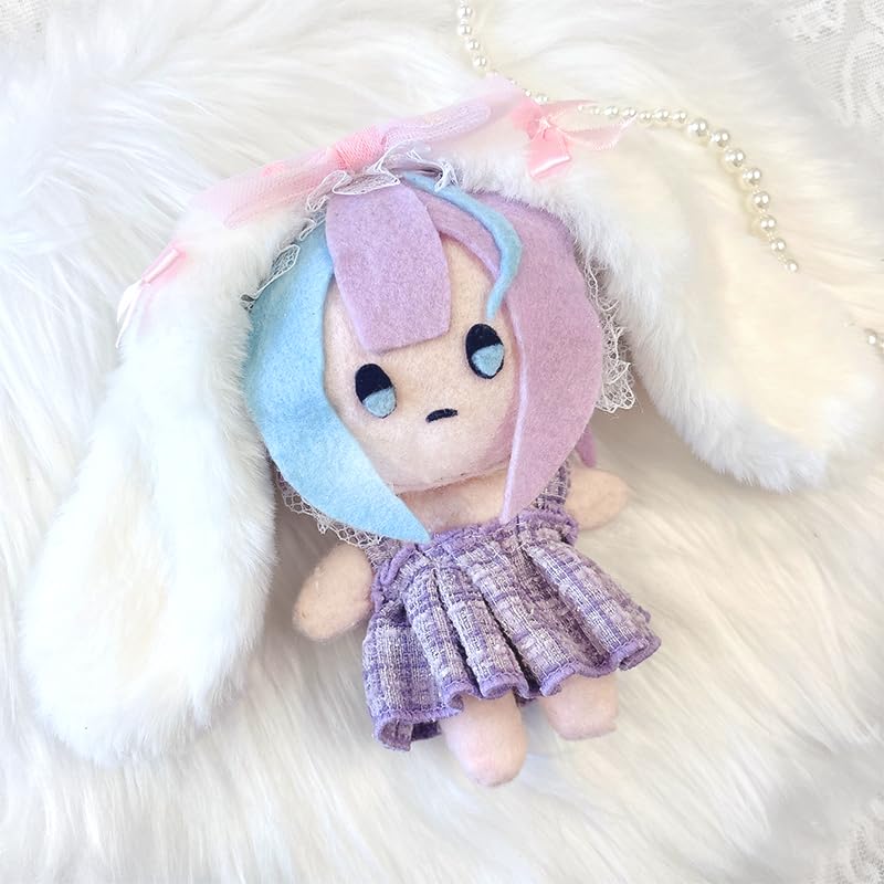 Fluffy Drop Ear Headband for Plush Toys [For 15-20cm Plushies], White, Fluffy, for Plush Toys, Otaku Activities, and More