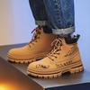 Nowe modne jesienne i zimowe męskie wysokie buty Martin dla studentów, mężczyzn i chłopców, modne buty robocze z miękką podeszwą, ochrona pracy, trampki Martin