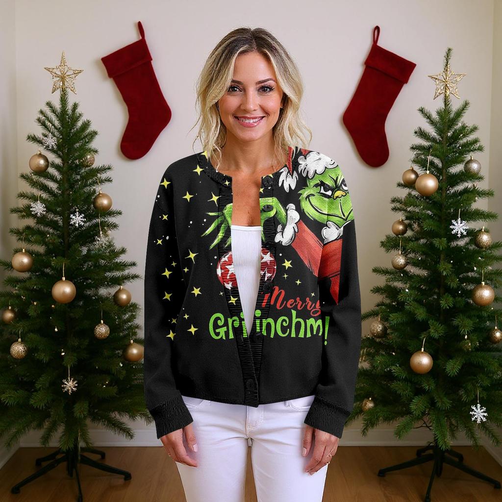 Women'S Christmas Sweater Cute Fun Christmas Sweater Fall And Winter Long Sleeve Knitted Sweater