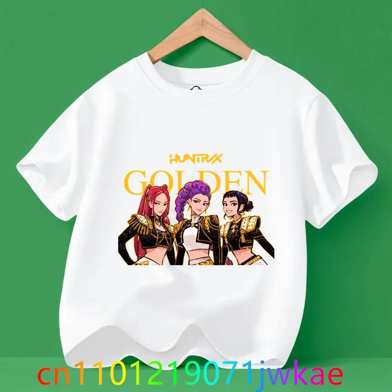 Hots Kinder T-Shirt KPop Dämonenjäger Film Rundhals Cartoon Mädchen Jungen T-Shirt Lässig Baby Print Mode Lässige Mädchenkleidung