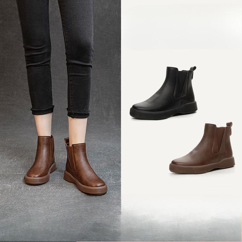 New Autumn and Winter Shoes Soft-soled Boots Women's Versatile Thick-soled Ankle Boots and Extra-thick Boots