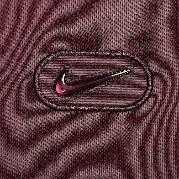Nike Solo Swoosh Fleece Crewneck Loose Sweatshirt Men Sweatshirt Bright-Burgundy HJ2236-652