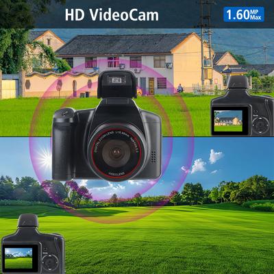Portable 1080P HD 16.0 Megapixels Sensor Digital Zoom Lens 2.4" LCD Screen HD Videocam USB 2.0 SLR Camera 140° Wide Angle